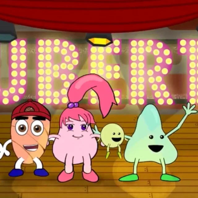 Featured image for "Sex, Drugs and Singing Ovaries" podcast. Image features anthropomorphic organs singing on a stage.